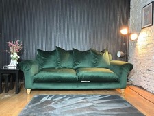 Loaf Crumpet 3-Seater Sofa – Dark Green Velvet