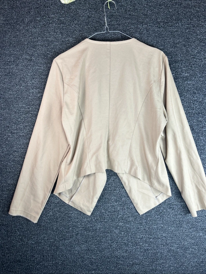 CHARLOTTE RUSSE Women Size XL Beige Linen Blend Knit Open Cardigan Casual - Image 3 of 4