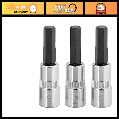#ad 6mm Hex Bit Socket Set 3 Pack Allen Drivers 1 4quot; Drive Short Length Tools $21.59