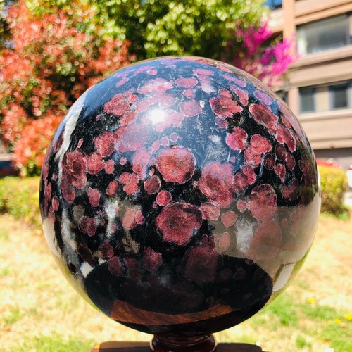 17.57LB Natural Fireworks Garnet Quartz Crystal Healing Ball Sphere Healing - Picture 11 of 12