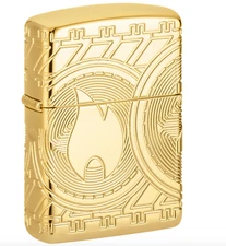 Zippo Armor Windproof Deep Carved Currency Lighter 29261-93861, New In Box