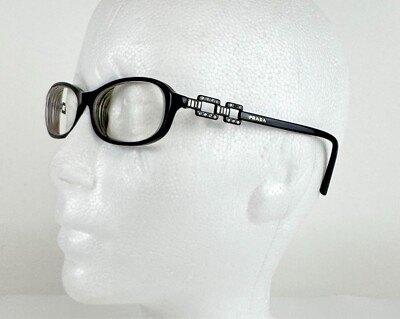 Prada Auth Black Metal Reading Readers Glasses VPR 10 M 53 16 1AB 101 135mm