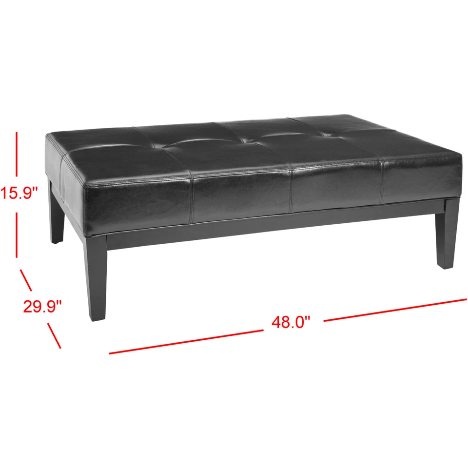 Otomana de cóctel rectangular SAFAVIEH Fulton | Negra | Foto 3 de 4