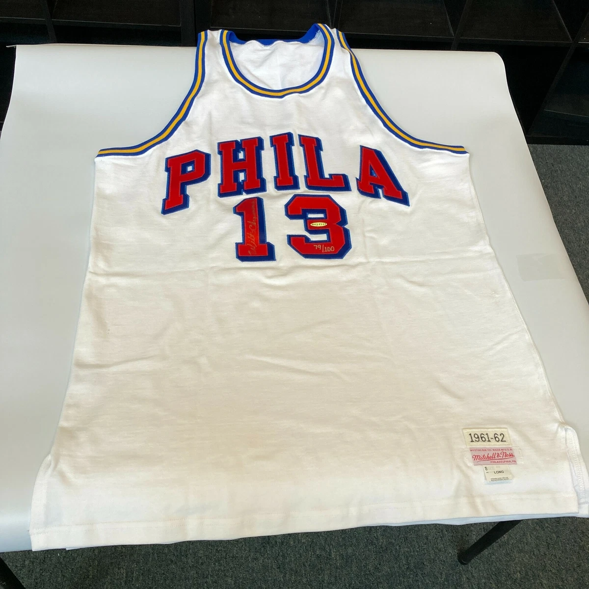 1965-66 Wilt Chamberlain Signed Game Worn Philadelphia 76ers Jersey, Lot  #50010