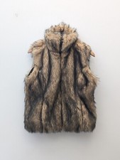 Zoe Y2k Afghan Gilet Faux Fur Waistcoat Size 14