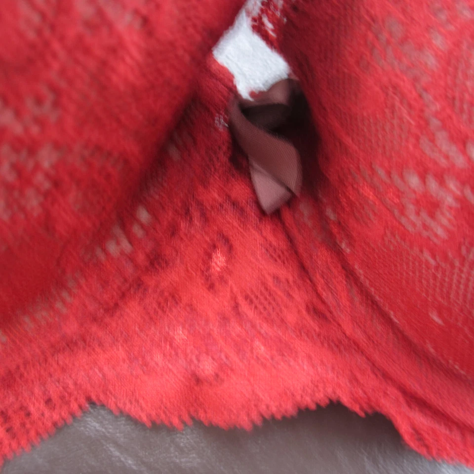 Sujetador Gilligan & O'Malley 34D Rojo Encaje Acolchado Con Aros Cierre Ajustable Espalda Foto 3 de 4