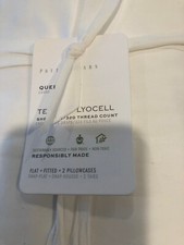 Pottery Barn Tensely Lyocell Queen Sheet Set NWT White 320 TC