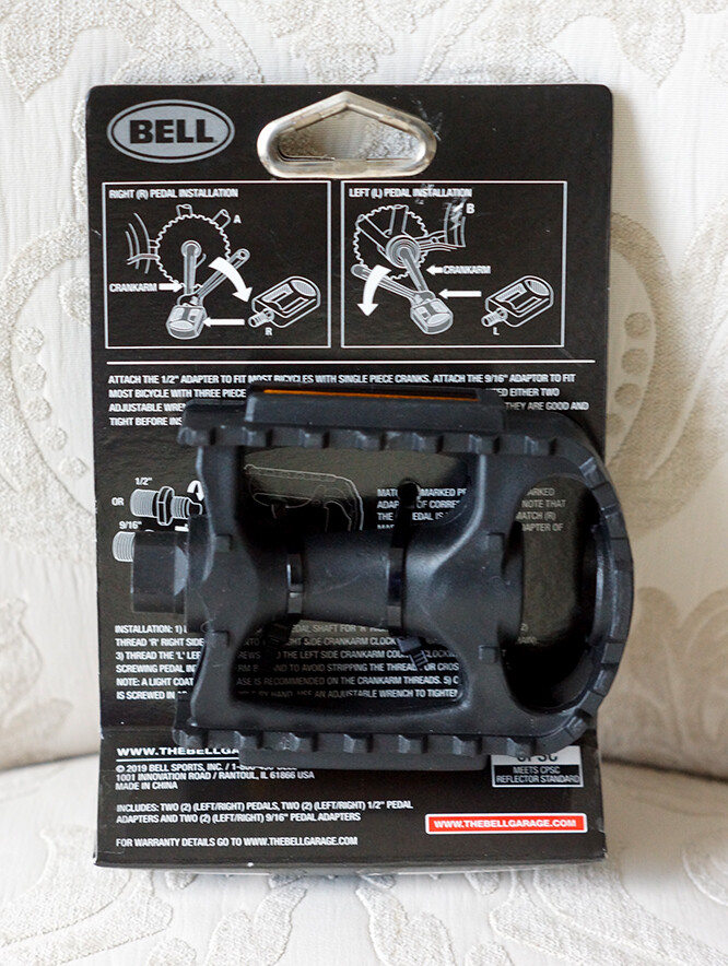 Pédales Vélo Bell Kicks 350 Universelles Noires 1/2 - 9/16