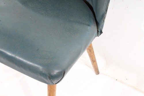 alter Sessel Kult Retro Clubsessel Loungesessel Stuhl Leder Blau - Bild 5 von 12