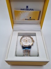 delbana lucerne chronograph men's watch - swiss made - sapphire glass, silver-go
