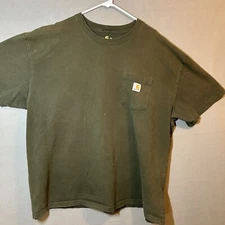 Carhartt K87 Short Sleeve Pocket TShirt Adult 2XL Olive Green Cotton Mens