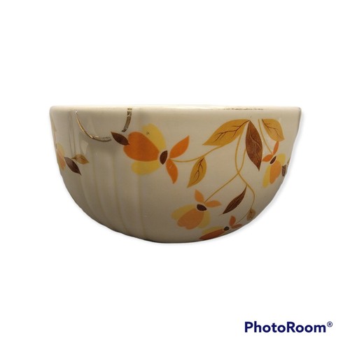 Halls Mixing Serving Bowl Superior Quality Kitchenware Autumn Leaf Patten Vtg - Picture 4 of 7