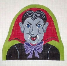 PATTI MANN needlepoint HP handpainted canvas Halloween DRACULA 2724 18 mesh