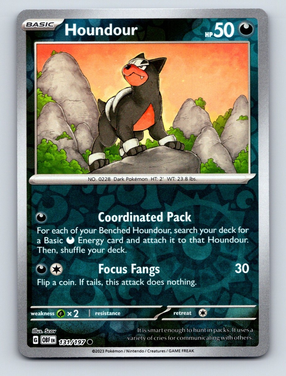Basic Houndour HP 50 Coordinated Pack Focus Fangs Dark Red Moonlit