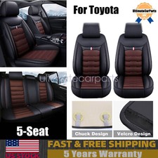 Leather Car Seat Cover Front Rear Full Set 5-seat Protector Cushion For Toyota Leather Car Seat Cover Front Rear Full Set 5-seat Protector Cushion For Toyota