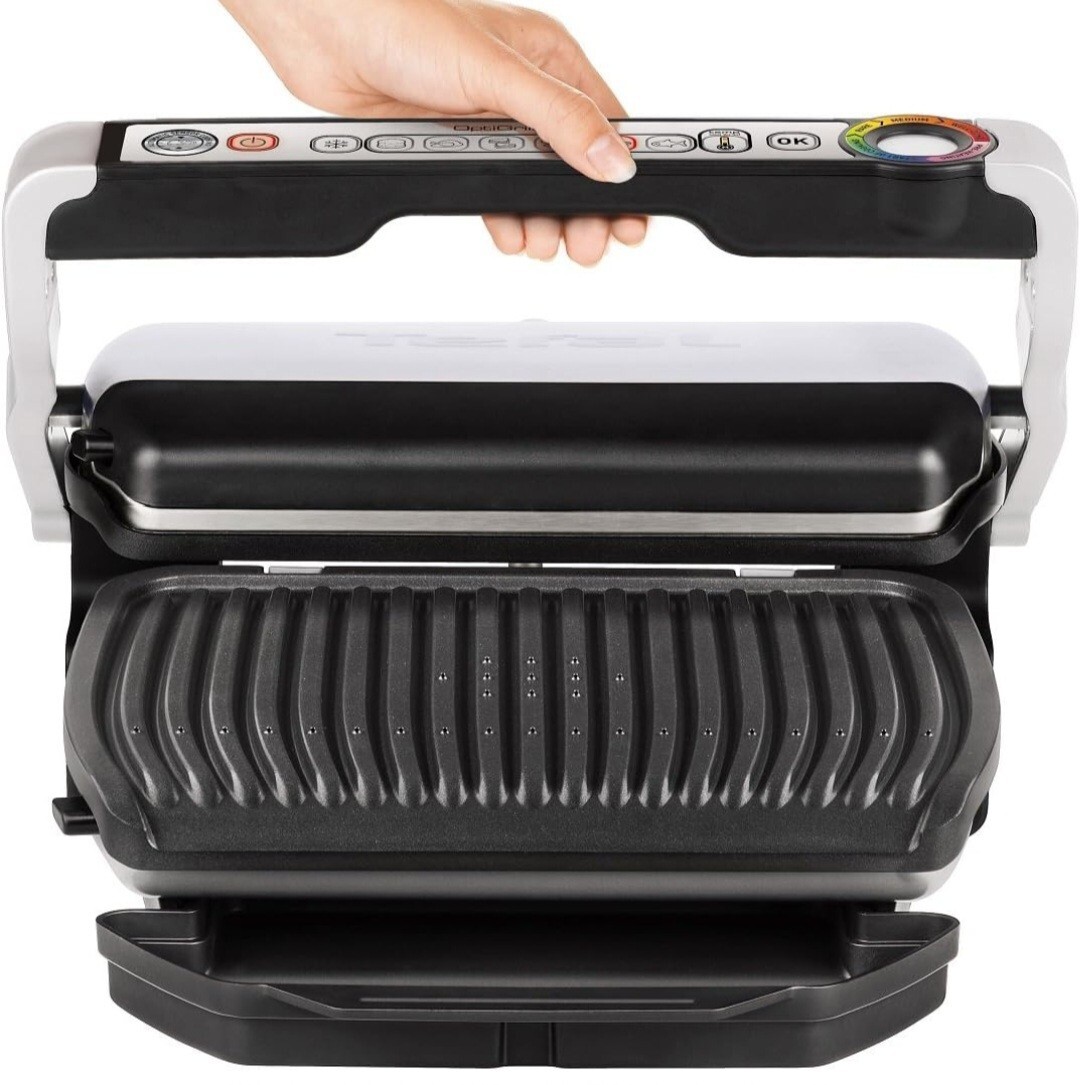 Stainless Steel Electric Grill OptiGrill GC7 NEW TFal Automatic 6