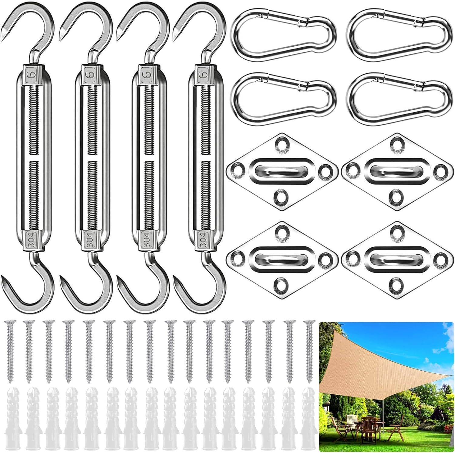 Kit de fixation voile d'ombrage pour ombrager la terrasse ou le salon de jardin cet été