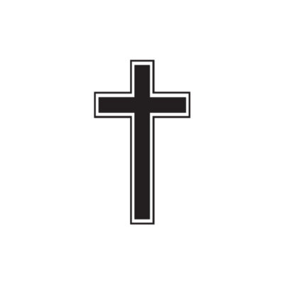 Outlined Cross - Vinyl Decal Sticker - Multiple Color & Sizes - ebn493