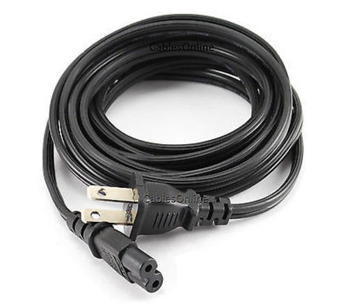 10ft 2-Prong Figure-8 Replacement Non-Polarized Computer Power Cord Cable
