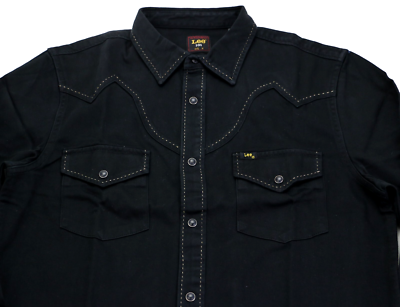 Lee 101 Rodeo Double Pocket Shirt Western Cowboy Men's Sizes Black