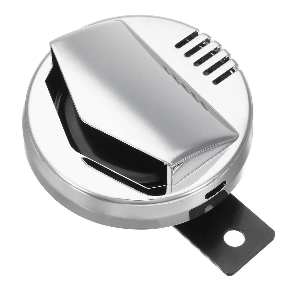 Bocina Eléctrica Moto Cromo Super Fuerte 110db 94mm Cafe Racer Retro 12V 2A Foto 3 de 4