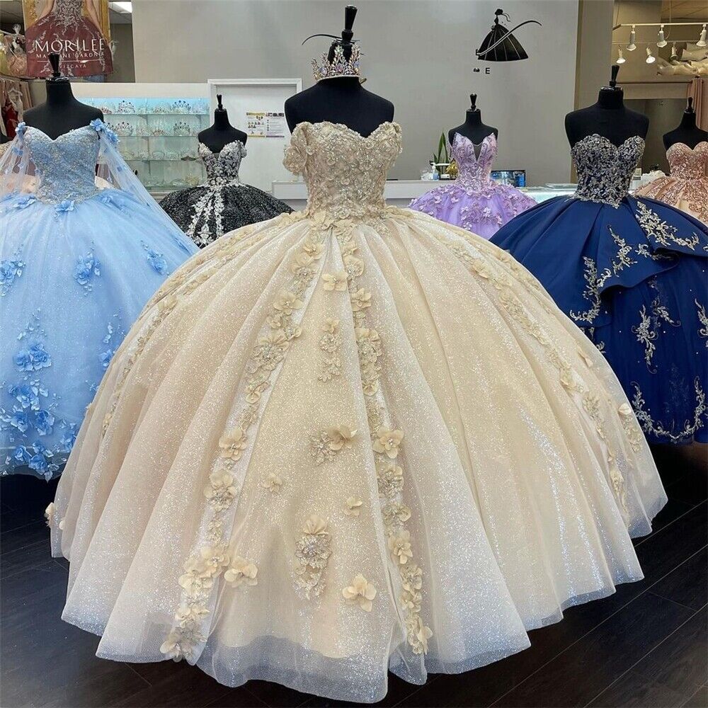 champagne quinceanera dresses