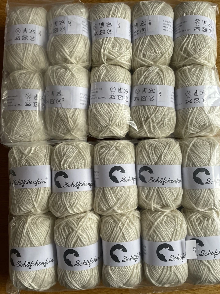 Schäfchenfein Garn Stricken Merino Seide Merino Natur Weiß Nm LL 112 m  500g NEU - Bild 3 von 3