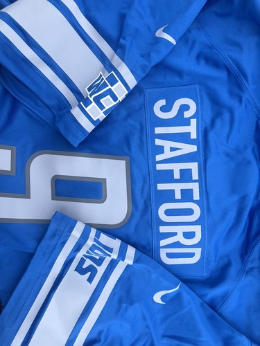 $160 3XL NFL Men's Nike Matthew Stafford Blue Detroit Lions Legend #9 Jersey - Picture 10 of 12