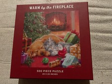 Galison " Warm by the Fireplace" 500 Piece Puzzle w/ Poster 20" by 20" COMPLETE