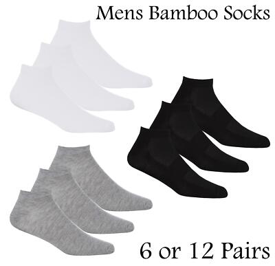 Herren Bambus Sneaker Socken Atmungsaktiv Sport Sneaker Liner Socke 6 oder 12 Paar