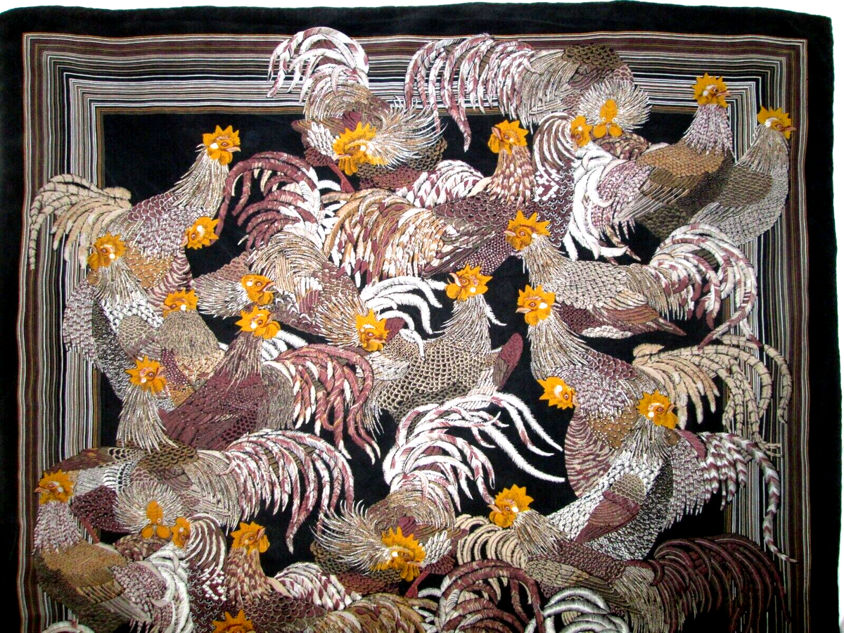 Foulard Soie Ascot Vintage - 83x86 Cm, Multicolore, D'occasion, Accessoire élégant Et Intemporel