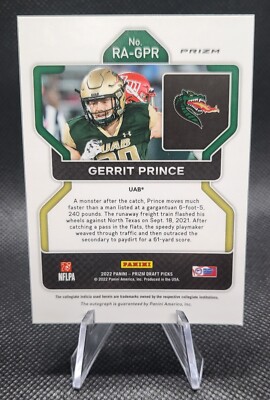 RA-GPR Gerrit Prince Hyper Autograph 2022 Panini Prizm Draft Picks Football