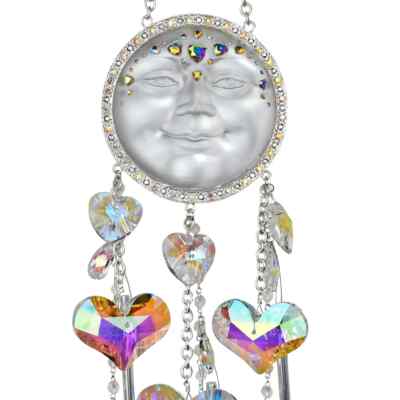 NEW KIRKS FOLLY WIND CHIME HEARTS A FIRE SEAVIEW MOON - GORGEOUS - SILVERTONE