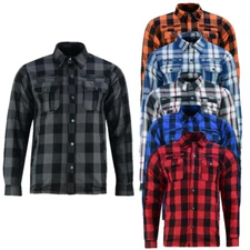 Men’s Motorcycle Shirt All Season Sporty Concealed Flannel Shirt Water Resistant