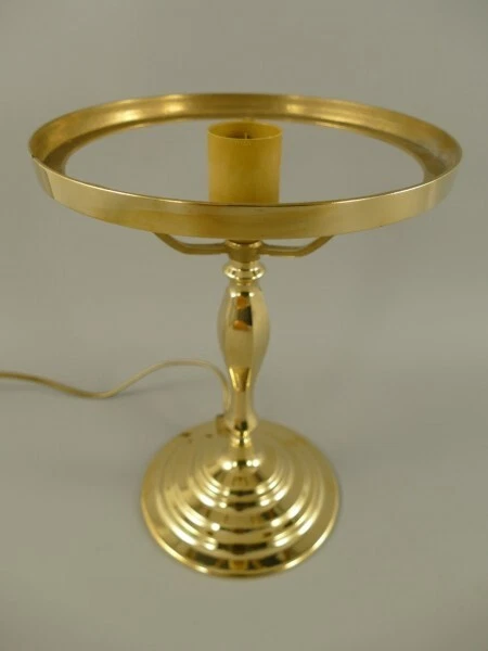 Tischlampe Pilz Lampe Jugendstil Antik Bankerlampe Schreibtischlampe Messing gr - Bild 3 von 4