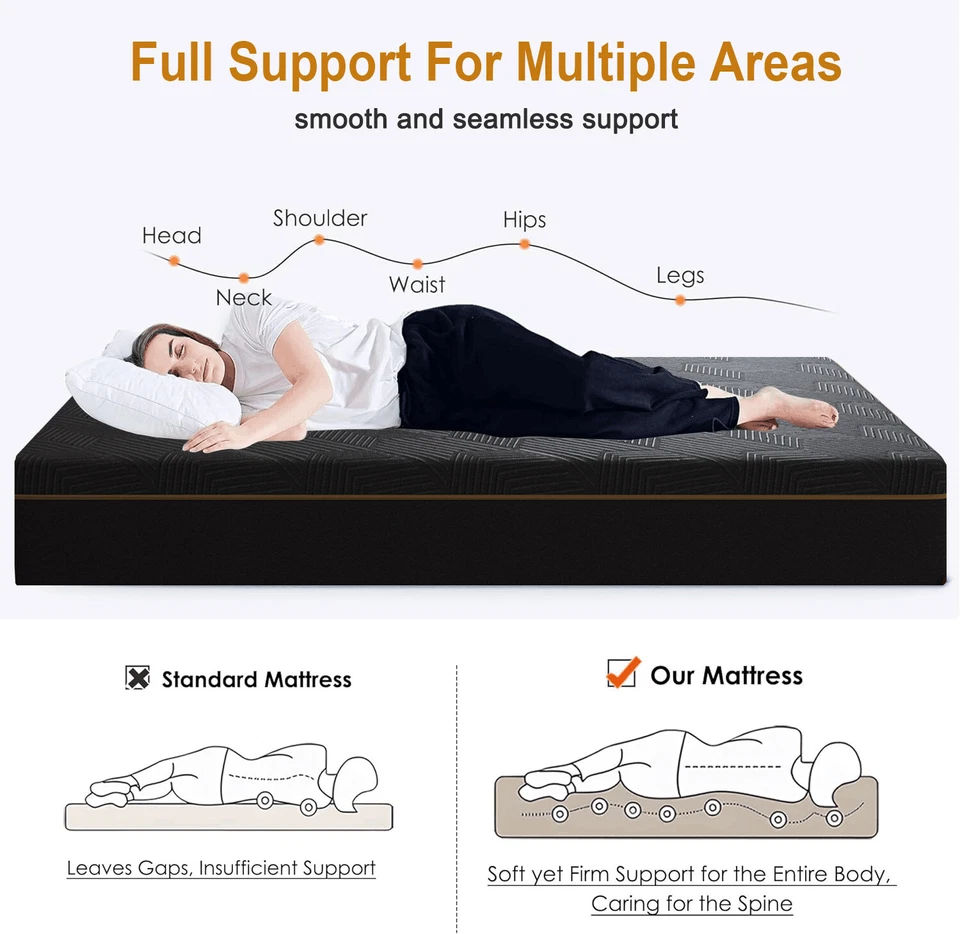 Gel Memory Foam Mattress Queen Double King Single Cloud Feeling Bed NO Spring - image 4 of 4