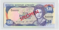 BERMUDA $10 Dollars 1997, P-42cs SPECIMEN, B/2 000000, Original UNC. QEII. C7
