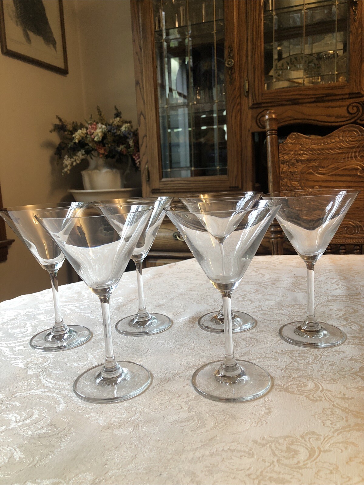 6 Clear Martini Glasses 6.75
