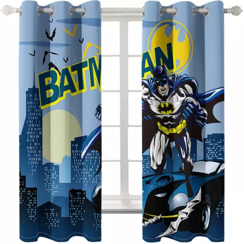 Tende oscuranti 3D per ragazzi camera da letto Batman tende anello termico occhiello superiore regalo - Foto 10 di 35