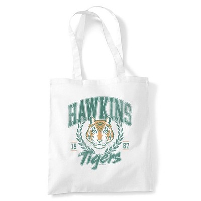 Stranger Things Tiger Laurel Lebensmittelgeschäft Reise wiederverwendbare Tragetasche, weiß