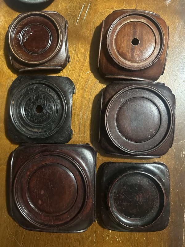 Lots Of 6 Pieces Vintage Chinese square Wooden Table Display Stands