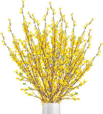 39.4" Artificial Forsythia Flowers - 4Pcs Silk Branches for Home  Wedding Decor