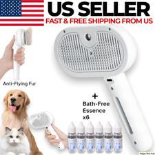 Pet Grooming Brush Spray for Cat Dog Cleaning Massage Rechargeable w/ 6 Essences