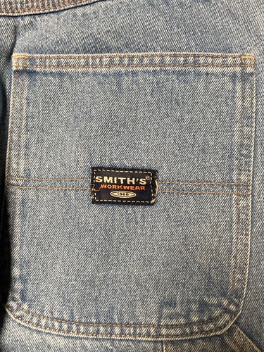 Pantalones de mezclilla Smiths para hombre 36x30 azul claro ropa de trabajo carpintero Y2K holgados grunge - Imagen 7 de 8