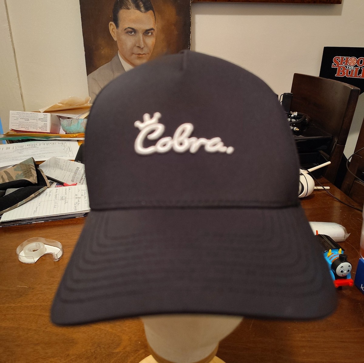 Cobra Dark Speed Golf Hat Black Adjustable Snap Flexfit 110 Baseball Cap NWT View 6