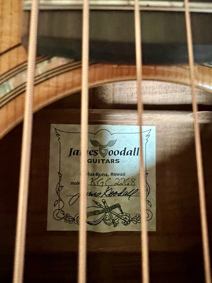 MINT! Goodall Koa Acoustic Guitar with Hard Case - Image 2 of 4