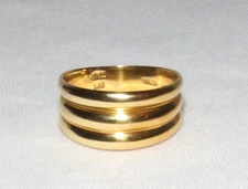 18k Yellow Gold Milor Italy Ribbed Ring 4.0 Grams Size 6