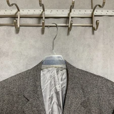 Holland & Sherry Blazer 50R Gray Tweed Herringbone Savile Row Coat Bespoke Luxe