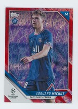 2021-22 Edouard Michut Topps Jade Edition Red Foil PSG Rookie Soccer Card 3/5. rookie card picture