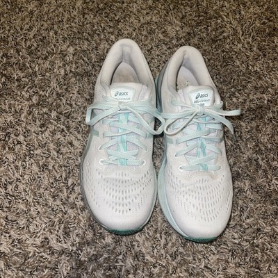 Asics Women's US Size 8.5 Gel Kayano 28 Running shoe White/Teal 1012B047